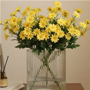 FLORES MARGARITAS COREADO DE 9 CAB H36CM AMARILLO