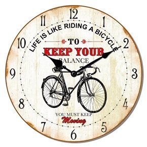 RELOJ DE PARED MDF D28.8X3.5CM BICICLETA