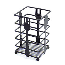 PORTACUBIERTOS METAL RECT. D11X16CM METAL NEGRO