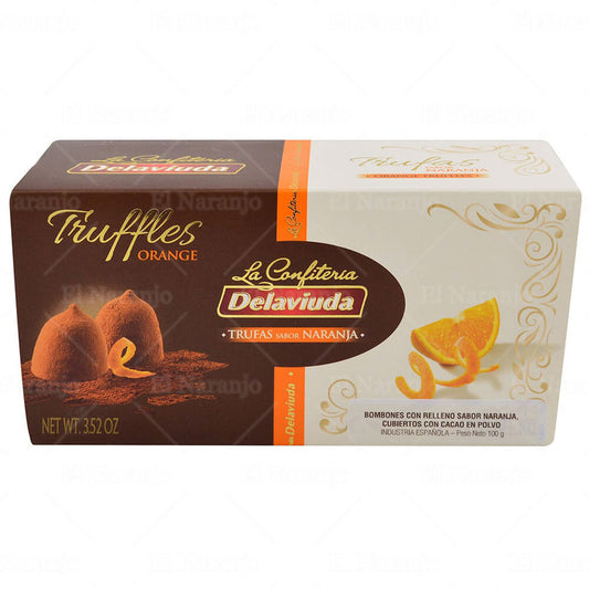 Trufas de cacao rellenas sabor naranja - Delaviuda