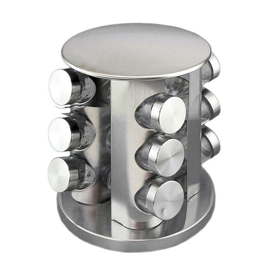 SET 12PCS ESPECIEROS CON SOPORTE ACERO MATE