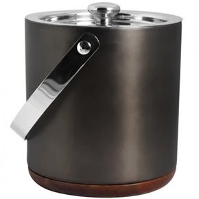 HIELERA 15CM DETALLE MADERA EXT. NEGRO MATE