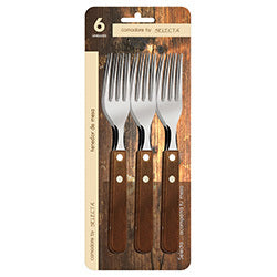 SET 6PZAS TENEDORES 1.5MM MANGO MADERA