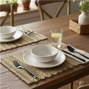 INDIVIDUAL RECT. RAYAS VERTICALES SEAGRASS 45X32CM