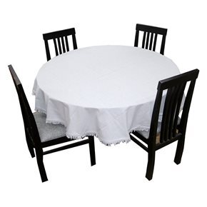 MANTEL REDONDO ALGODÓN DESFLECADO D160CM GRIS