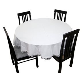 MANTEL REDONDO ALGODÓN DESFLECADO D160CM BLANCO