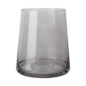 FLORERO VIDRIO LABRADO D18x20CM GRIS