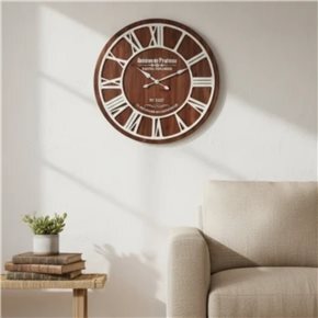 RELOJ DE PARED MDF D68X68X4.3CM NUMEROS ROMANOS BLANCOS