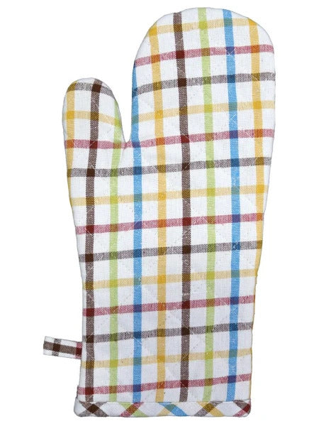 MANOPLA ALGODÓN 18X32CM CUADROS MULTICOLOR