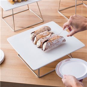 SOPORTE MARMOL 30x30x12CM DORADO/BLANCO