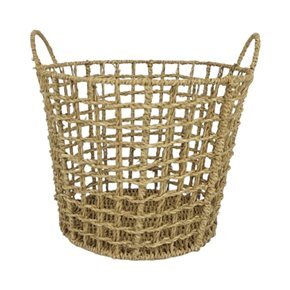 CESTO ALTO C/ASAS SEAGRASS D30/25xH25/30 NATURAL