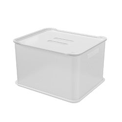 CANASTO PLASTICO RECT 38x32x23CM GRIS OSC. COZA