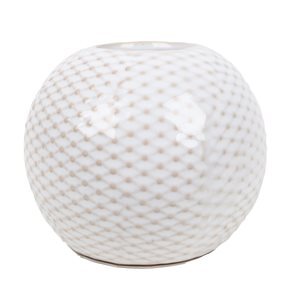 FLORERO DE RED CIRCULAR CERAMIC 9.5x9.5x8CM BLANCO