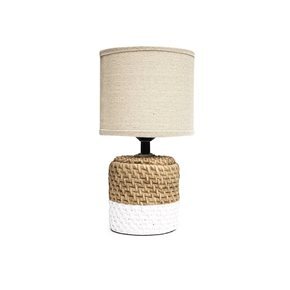 LAMPARA CEMENTO ENTRAMADO D15x27CM CAMEL/BLANCO