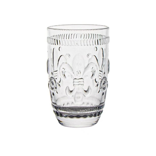 VASO DOF VIDRIO LABRADO 370ML INCOLORO FLOR DE LIS