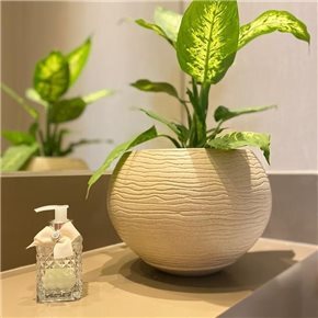 MACETA 17X19CM FLORENCA SISAL EFECTO PIEDRA BEIGE