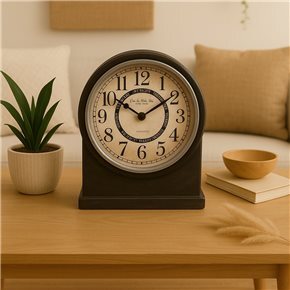 RELOJ DE MESA HIERRO D20X22X5.5CM VINTAGE