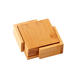 SET 4 POSAVASOS MADERA BAMBOO 10x10x1CM NATURAL