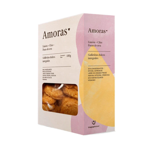 Galletitas integrales de limón, chía y pasas de uva - Amoras