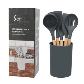 SET 6 PIEZAS MENAGE SILICONA BEIGE