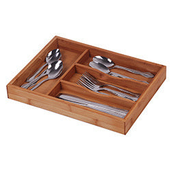 CUBIERTERA DE CAJON 4 DIVISIONES 34x25xH4CM BAMBOO