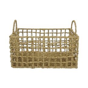 CESTO RECT. C/ASAS 40x30xH20/26CM SEAGRASS NATURAL