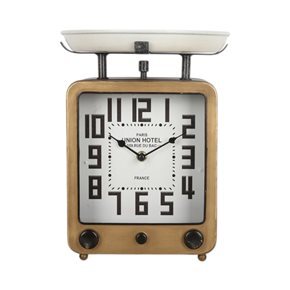 RELOJ DE MESA HIERRO 22X20X29CM PARIS UNION HOTEL