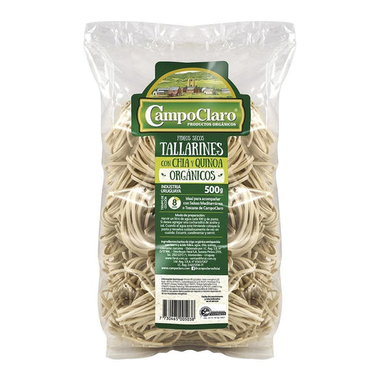 Tallarines con chia y quinoa 500grs - Campo Claro