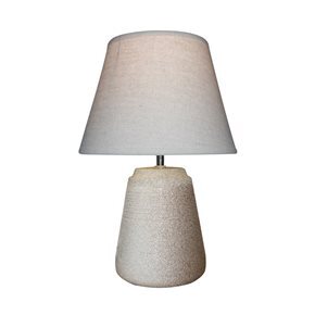 LAMPARA DE MESA CERAMICA D25x40CM BLANCO/MARRON