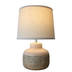 LAMPARA DE MESA CERAMICA D30x45CM TEXTURA MARRON