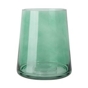 FLORERO VIDRIO LABRADO D18x20CM VERDE