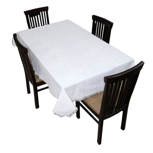 MANTEL ALGODÓN DESFLECADO 140X140CM LISO BLANCO