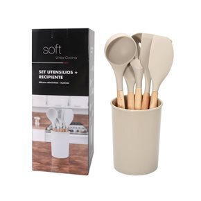 SET 6 PIEZAS MENAGE SILICONA GRIS