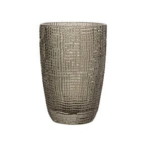 VASO LARGO DE VIDRIO 420ML GRIS MUSELINA