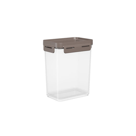 RECIPIENTE PLASTICO FLAP 900ML 13x9x16CM WARM GRAY