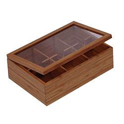 CAJA RECT PARA TE 6 DIV BAMBOO 25X17X8CM