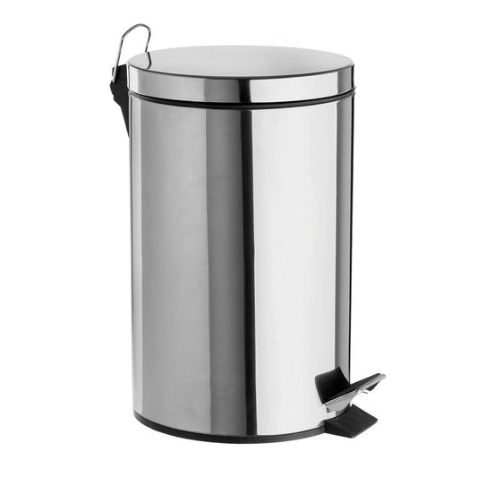 PAPELERA REDONDA C/PEDAL 12 LTS ACERO