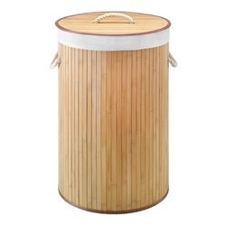 CESTO PLEGABLE RED D40X60CM C/TAPA,FUNDA BAMBÚ NAT