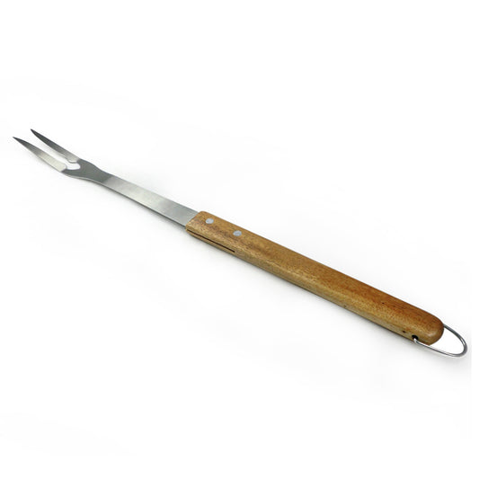 TENEDOR PARA ASADO 46CM ACERO INOX MANGO MADERA
