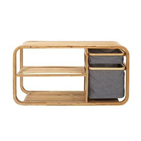 BANCO CON ALMACENAJE BAMBU 90X30X44CMS