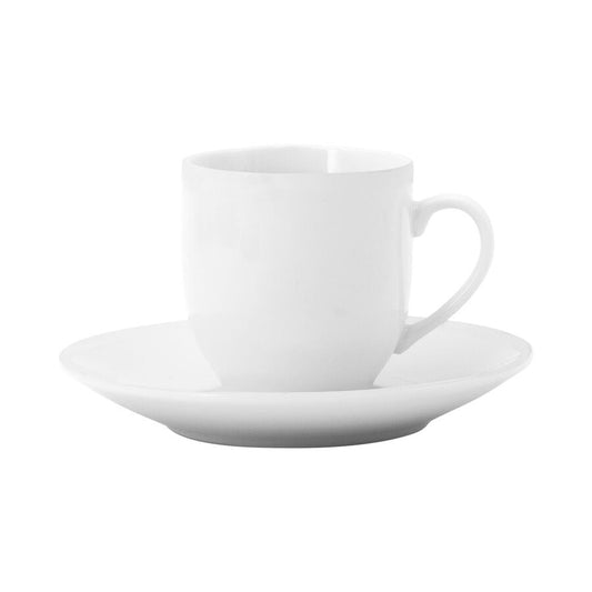 TAZA DE CAFE 100ML C/PLATO MODERN PORC BCO SELECTA