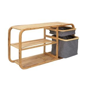 BANCO CON ALMACENAJE BAMBU 90X30X44CMS