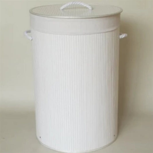 CESTO PLEGABLE RED D40X60CM C/TAPA,FUNDA BAMBÚ BCO