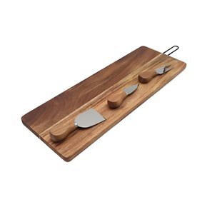 TABLA P/QUESO 4PCS 53x16x1.5CM MADERA ACACIA