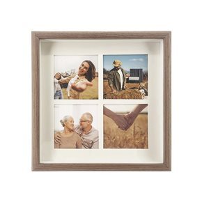 PORTARRETRATOS CUADRADO 4 FOTOS PARED 27X27X3CM