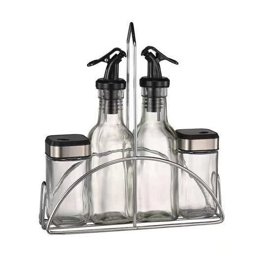 SET ESPECIEROS DE VIDRIO CON SOPORTE METAL, 4 PIEZAS