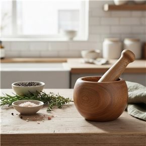 MORTERO MACHACADOR MADERA 13X9CM