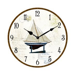RELOJ DE PARED MDF D28.8X3.5CM VELERO SELLOS