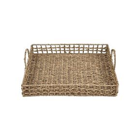 BANDEJA C/ASAS 40x30x8CM FIBRA NATURAL