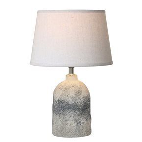 LAMPARA DE MESA CERAMICA D25x37CM CEMENTO GRIS